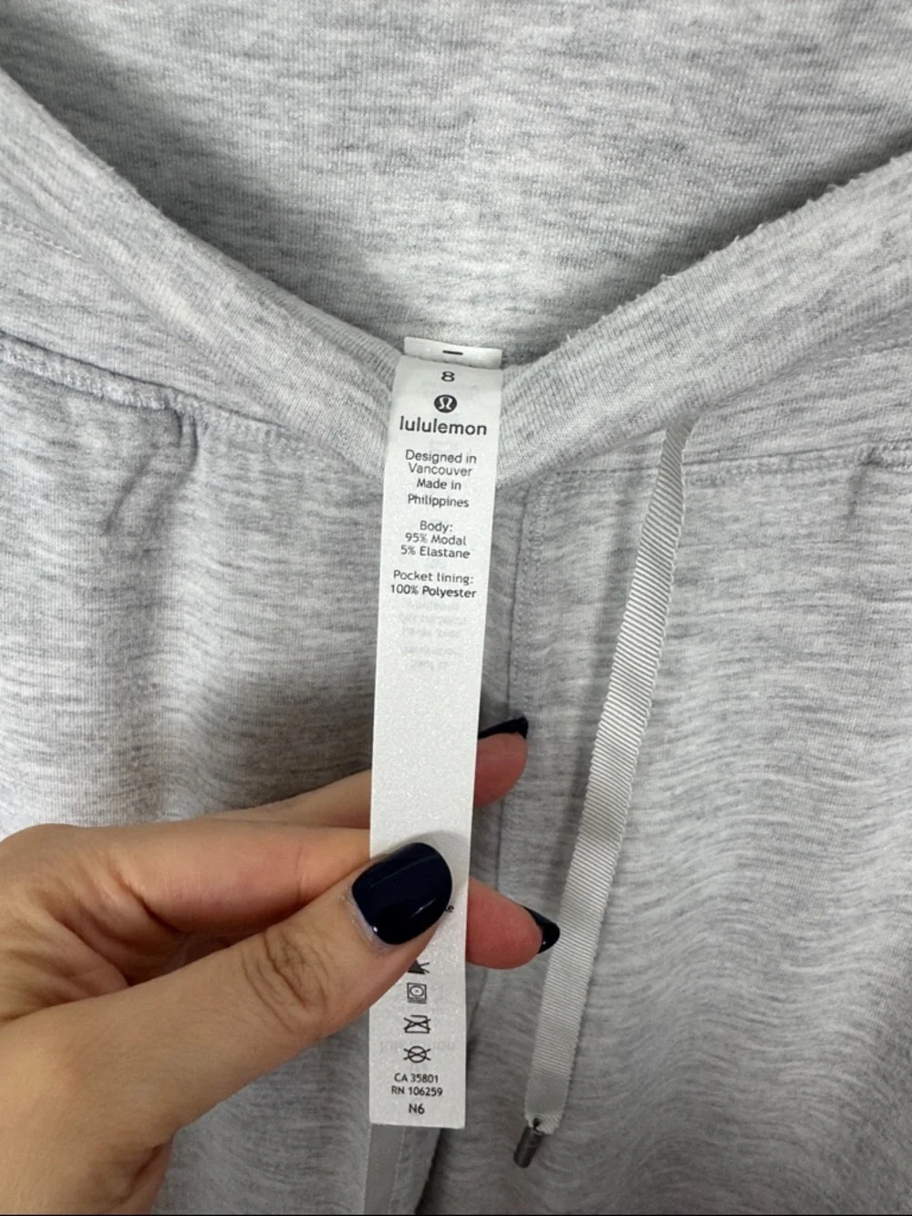 Lululemon Gray‎ Modal Joggers Size 8 Soft Lounge Sweatpants Drawstring